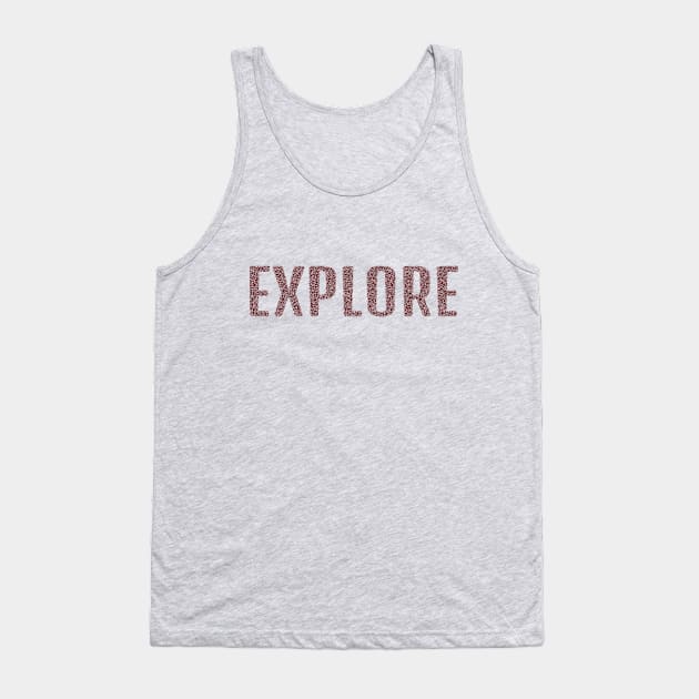 EXPLORE Pink Glitter design Tank Top by Pack & Go 